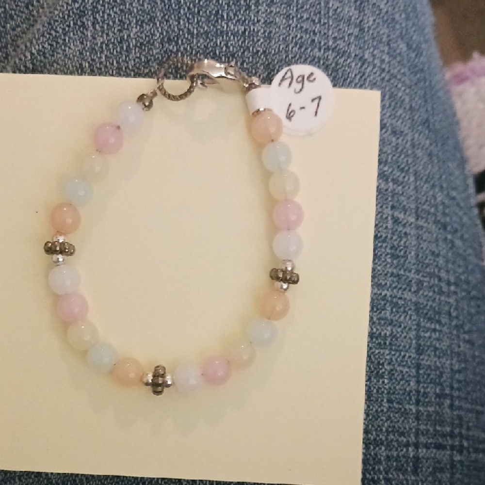 Source Unknown Pastel Beaded Kids Bracelet - Pink, Blue, Peach, White